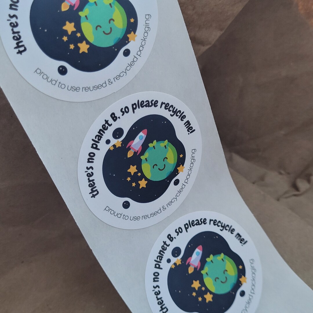 Ecofriendly Green Reused Packaging Stickers Etsy
