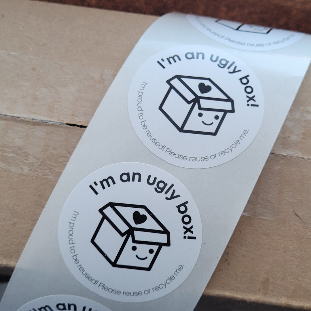 Ecofriendly Green Reused Packaging Stickers i'm Etsy