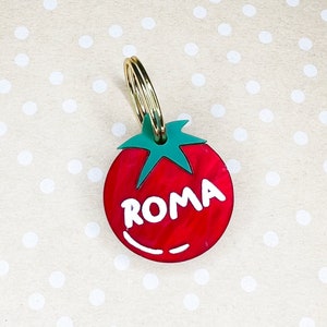 Personalized Tomato Pet ID Tag | Durable Acrylic Dog & Cat Tag