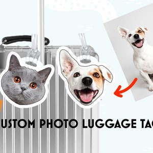 Custom Photo Luggage Tag for Travelers, Personalized Travel Accessory, Personalized Luggage Tag with Custom Pet Photo, Unique Travel Gift