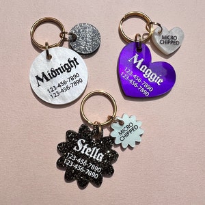 Gothic Pet ID Tag: Custom Engraved Dog Cat Collar Tag