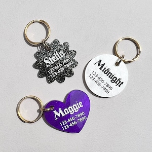 Gothic Pet ID Tag: Custom Engraved Dog and Cat Collar Tag