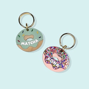 Custom Donut Pet ID Tag: Engraved Dog and Cat Collar Tag