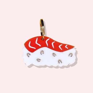 Sushi Pet ID Tag, Personalized Custom Engraved Pet Tag, Dog Tag for Dogs, Sushi Dog Tag, Kawaii Pet Tag
