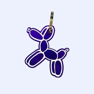 Personalized Balloon Dog Pet Tag, Custom Dog Tag, Engraved Pet ID Tag, Dog ID Tag, Kawaii Pet Tag, Dog Name Tag, Cat Collar Tag