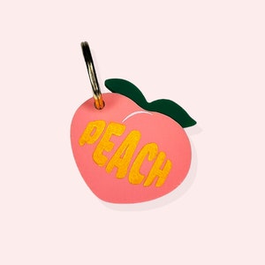 Peach Pet ID Tag: Personalized Acrylic Dog & Cat Collar Tag