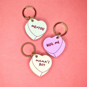 Conversation Heart Dog Tag: Custom Engraved Pet ID