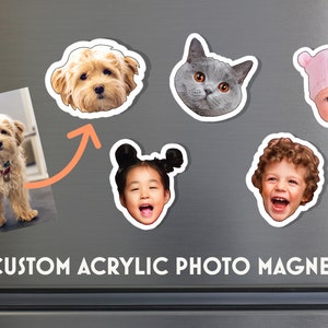Custom Pet Photo Magnet, Personalized Fridge Decor