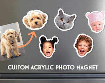 Custom Pet Photo Magnet, Personalized Fridge Decor