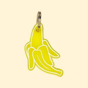 Custom Banana Pet Tag: Personalized Engraved ID for Dog or Cat