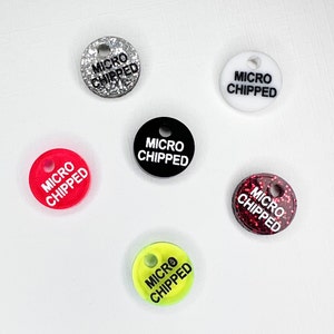 Micro Chipped Mini Charm, Mini Charm for Pet ID Tags, Add-on Pet Accessories, Circle shaped