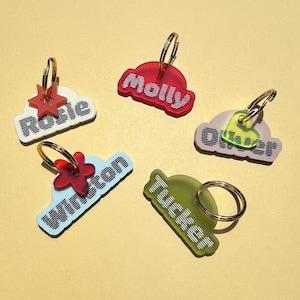 Custom Pet ID Tag: Arcade Retro Font, Personalized Dog Cat Tag