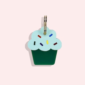 Cupcake Pet ID Tag: Personalized Engraved Dog Cat Collar Tag