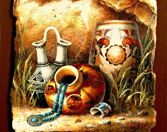 Water Jugs by James Lee available as Stretched, Rolled, Framed Canvas, Rolled or Framed Giclee Art Print + Free Shipping