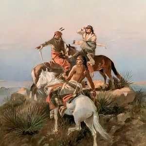 The Scouts by Charles M Russell Western Giclee Art Print as Rolled, Stretched or Framed Canvas, Rolled Paper Art Print + Free Shipping