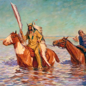 The End, Captured Bluecoat by Charles Schreyvogel Giclee Art Print as Rolled, Stretched or Framed Canvas, Rolled Paper Print + Free Shipping