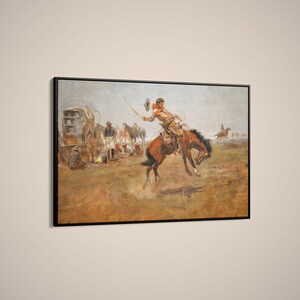 Charles Marion Russell - Rider of the Rough String - Print as Rolled, Stretched or Framed Canvas, Rolled Paper Print + Free Shipping