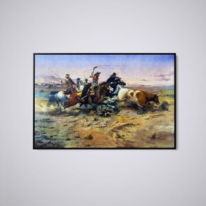 Charles Marion Russel - The Herd Quitter - Druck als gerollte, gespannte oder gerahmte Leinwand, als Rolle-Papierdruck + kostenloser Versand