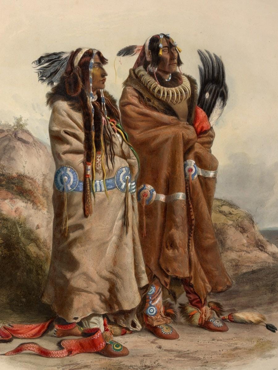 Karl Bodmer - Mandan Indians - Print as Rolled, Stretched or