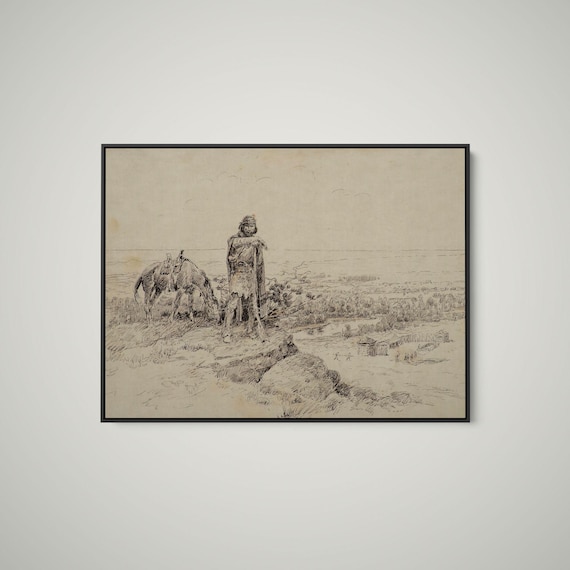Charles Marion Russell - Building Fort Manuel In - Print as Rolled, Stretched or Framed Canvas, Rolled Paper Print + Free Shipping