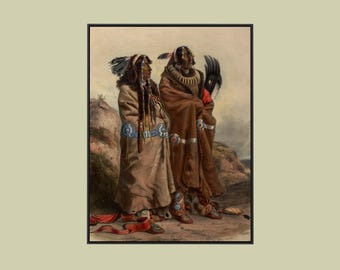 Karl Bodmer - Mandan Indians - Print as Rolled, Stretched or