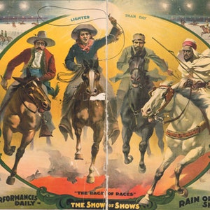The Show of Shows from Buffalo Bill&#39;s Wild West Show Poster as Rolled, Stretched or Framed Canvas, Rolled or Framed Art Print Ships Free