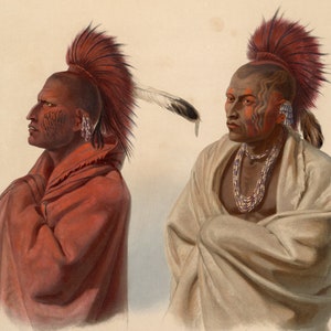 Saki indian and Musquake indian by Karl Bodmer available as Stretched Gallery Wrap Canvas, Framed Canvas or Framed Art Print + Free Shipping