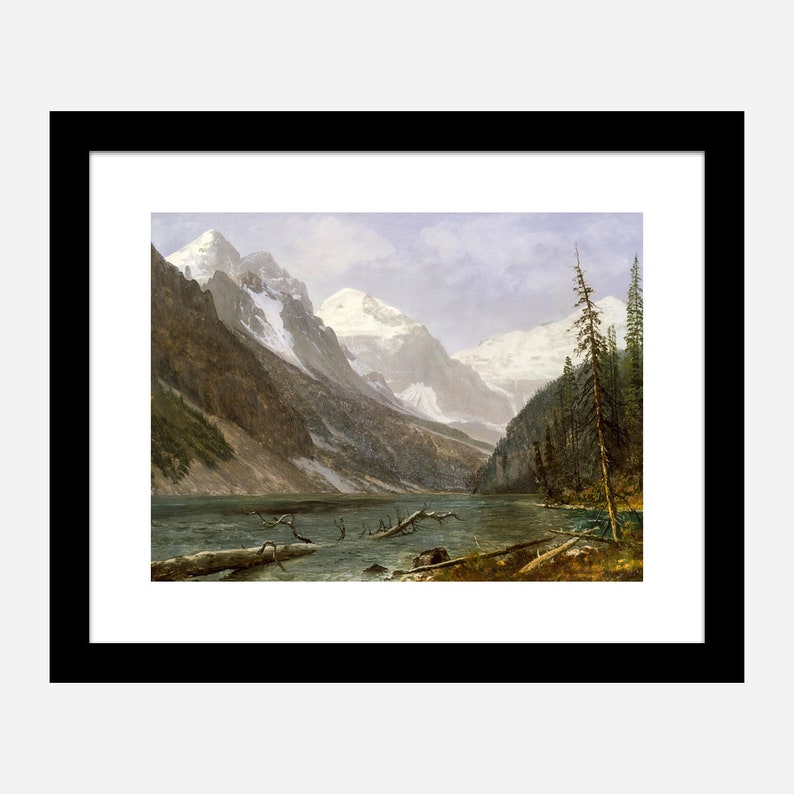 Canadian Rockies Lake Louise by Albert Bierstadt Giclee Art Print as