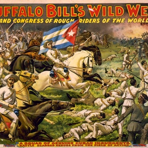 A squad of genuine Cuban insurgents from Buffalo Bill&#39;s Wild West Show Poster as Rolled, Stretched or Framed Canvas, Rolled or Framed Print