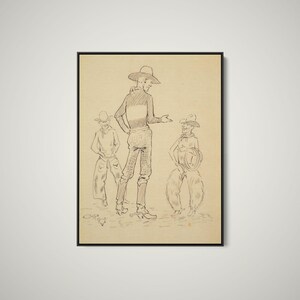 Charles Marion Russel - Long George Francis - Druck als gerollte, gespannte oder gerahmte Leinwand, Rolled Paper Print + kostenloser Versand