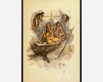 Indian Women Preparing Food the Song of Hiawatha 1906 as