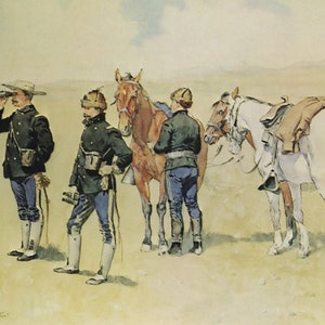 The Scouts by Frederic Remington Western Giclee Art Print as Rolled, Stretched or Framed Canvas, Rolled Paper Art Prints + Free Shipping