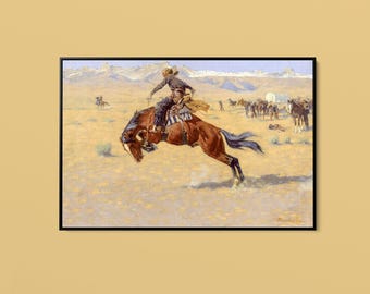 Frederic Remington - A Cold Morning on the Range - Print as Rolled, Stretched or Framed Canvas, Rolled Paper Print + Free Shipping