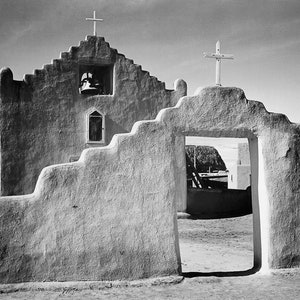 Church, Taos Pueblo National Historic Landmark, New Mexico Stretched, Framed or Rolled Canvas, Unframed or Framed Art Print + Free Shipping