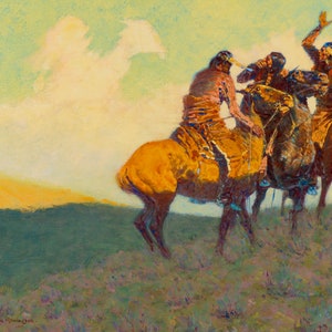 With the eye of the mind by Frederic Remington Giclee Art Print as Rolled, Stretched or Framed Canvas, Rolled Paper Art Prints Free Shipping