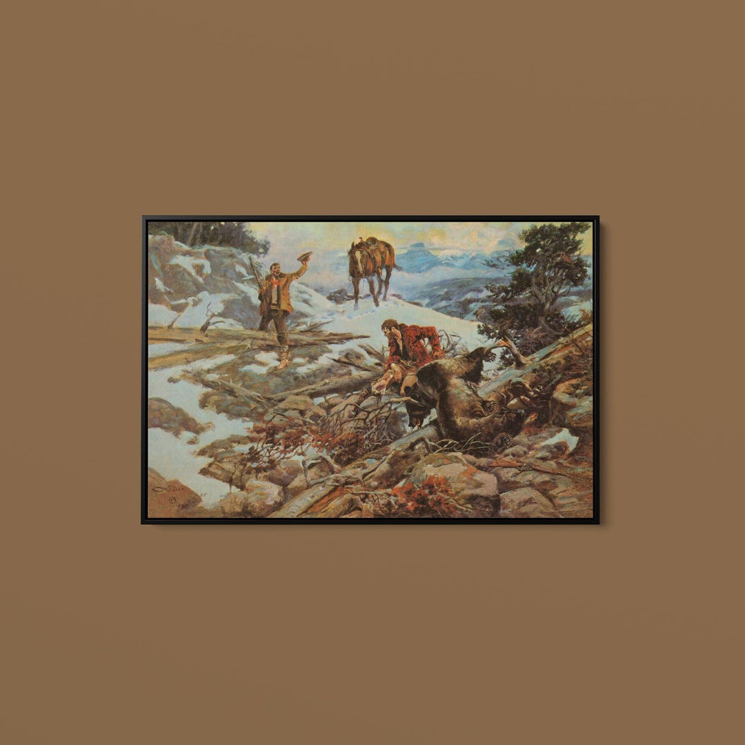 Charles Marion Russell - the Price of His Hide - Print as Rolled