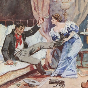 Charles M Russell Just a Little Pleasure Western Giclee Art Print as Rolled, Stretched or Framed Canvas, Rolled Paper Prints + Free Shipping