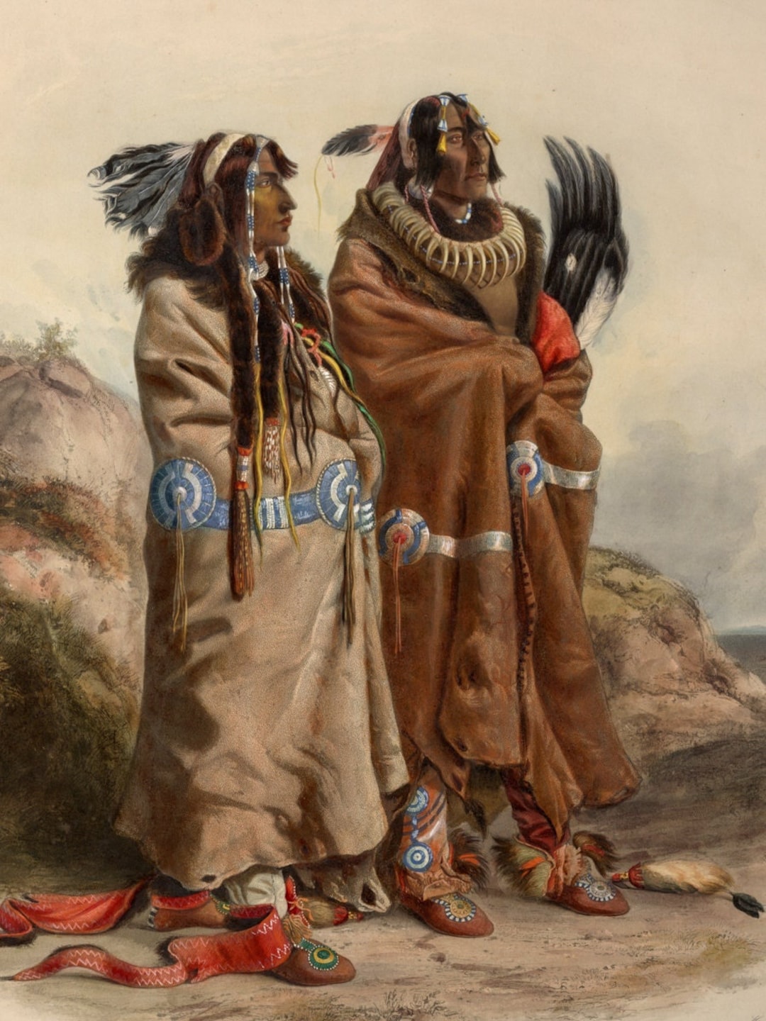 Native American by Karl Bodmer インディアングッズ Mandan Indians by Karl Bodmer Native American Art Print