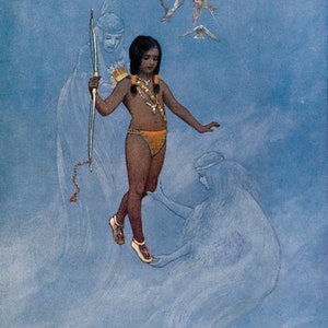 He was held by unseen hands from Story of Hiawatha 1910 as Rolled, Stretched or Framed Canvas or Rolled or Framed Art Print + Ships Free