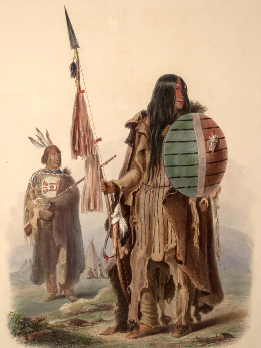 Karl Bodmer - Assiniboin Indians - Print as Rolled, Stretched or