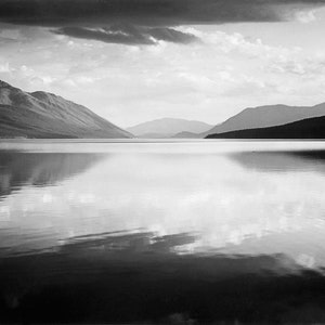 Evening, McDonald Lake, Glacier National Park, Montana Stretched, Framed or Rolled Canvas, Unframed or Framed Art Print + Free Shipping