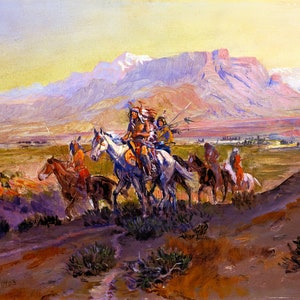 The Forked Trail by Charles M Russell Western Giclee Art Print as Rolled, Stretched or Framed Canvas, Rolled Paper Print + Free Shipping