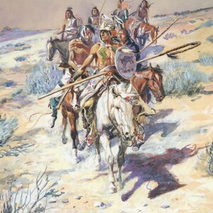 Return of the Warriors by Charles M Russell Western Giclee Print as Rolled, Stretched or Framed Canvas, Rolled Paper Print + Free Shipping