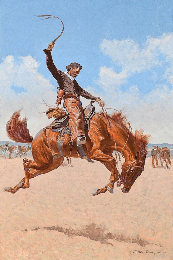 The Bronco Buster by Frederic Remington Western Giclee Art Print The Bronco Buster by Frederic Remington Western Giclee Art Print