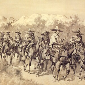 Caballeros von Frederic Remington Western Giclee Kunstdruck als gerollte, gespannte oder gerahmte Leinwand, Rolled Paper Art Prints + Kostenloser Versand