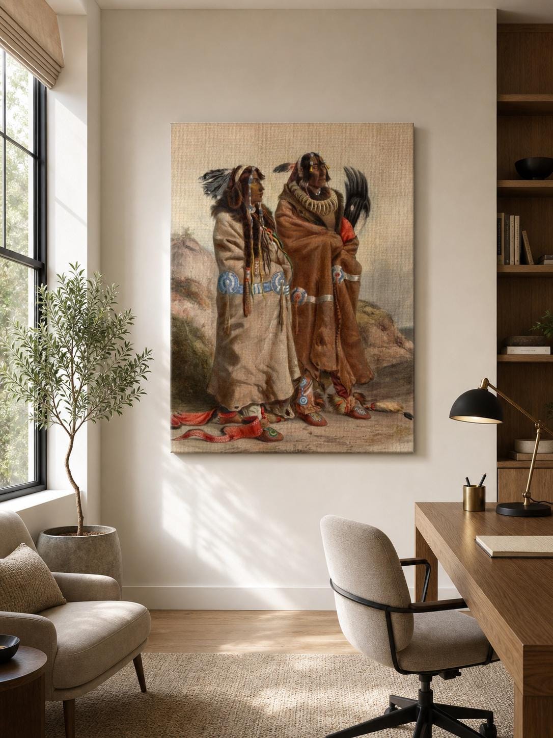 Karl Bodmer - Mandan Indians - Print as Rolled, Stretched or