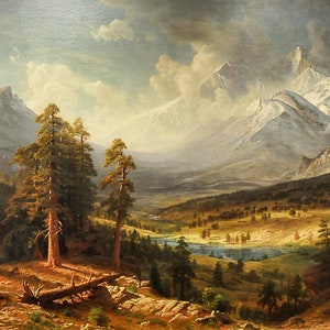 Estes Park, Colorado by Albert Bierstadt Giclee Art Print as Rolled, Stretched or Framed Canvas, Rolled or Framed Art Print Ships Free