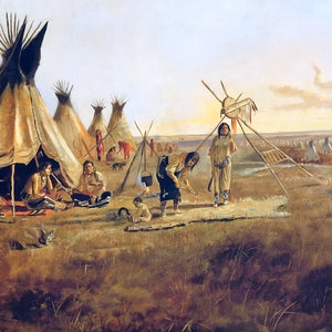 The Silk Robe by Charles M Russell Western Giclee Art Print as Rolled, Stretched or Framed Canvas, Rolled Paper Art Prints + Free Shipping