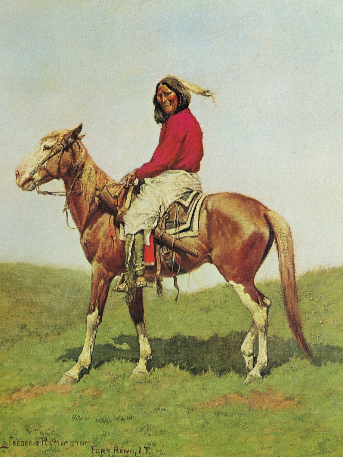 Indian Warrior on Horse, Fort Reno by Frederic Remington Giclee Art Print as Rolled, Stretched ...