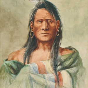 Indian Head by Charles M Russell Western Giclee Art Print as Rolled, Stretched or Framed Canvas, Rolled Paper Art Print + Free Shipping